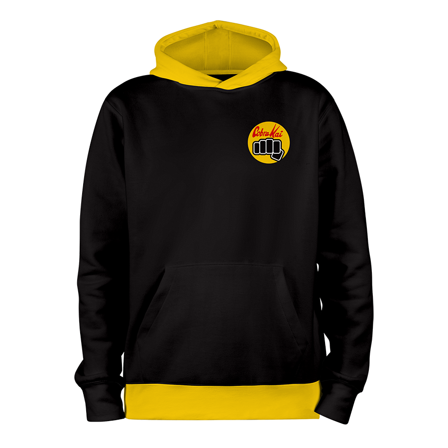 Cobra Kai-JAUNE_hoodies_Devant Cobra Kai-JAUNE_hoodies_Devant