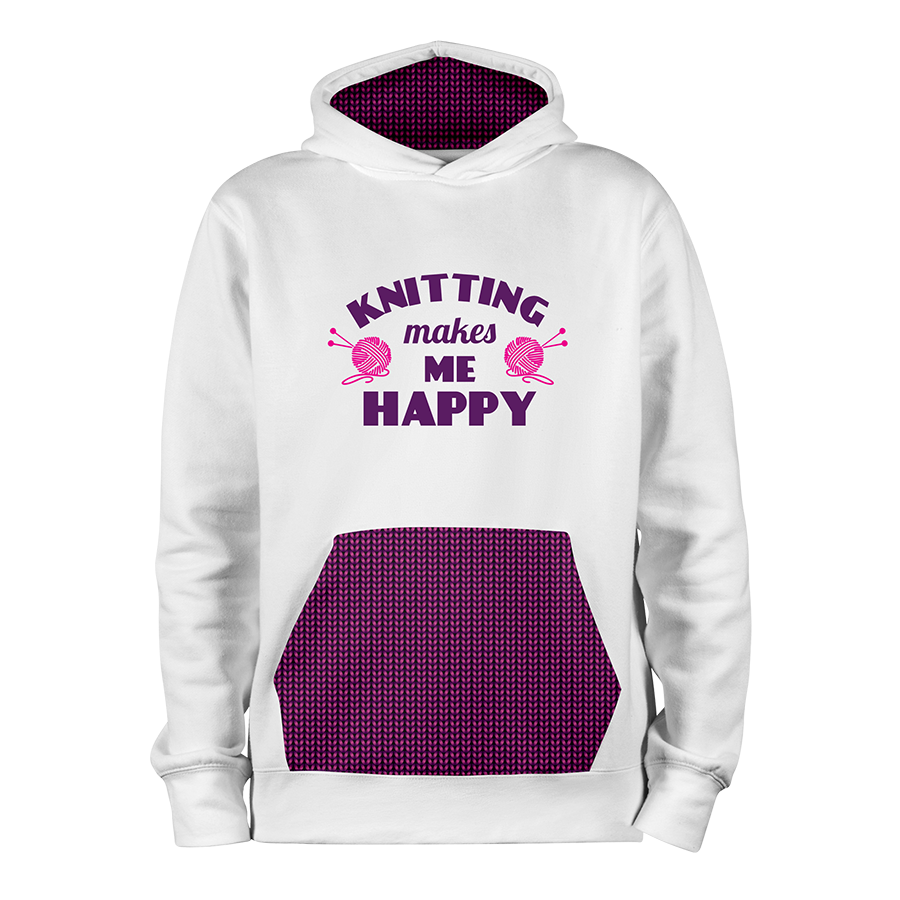 Knitting Happy_BLANC-MAUVE_hoodies_Devant Knitting Happy_BLANC-MAUVE_hoodies_Devant