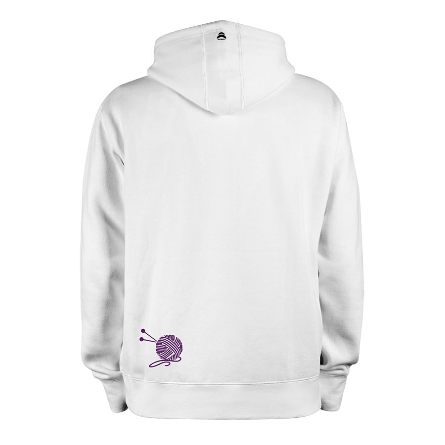 Knitting Happy_BLANC-MAUVE_hoodies_Dos Knitting Happy_BLANC-MAUVE_hoodies_Dos