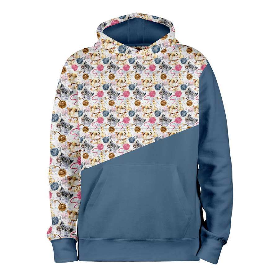 Petits Chats_BLEU_hoodies_Devant Petits Chats_BLEU_hoodies_Devant