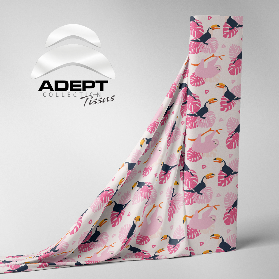 361_Toucan Paresseux Rose Noir