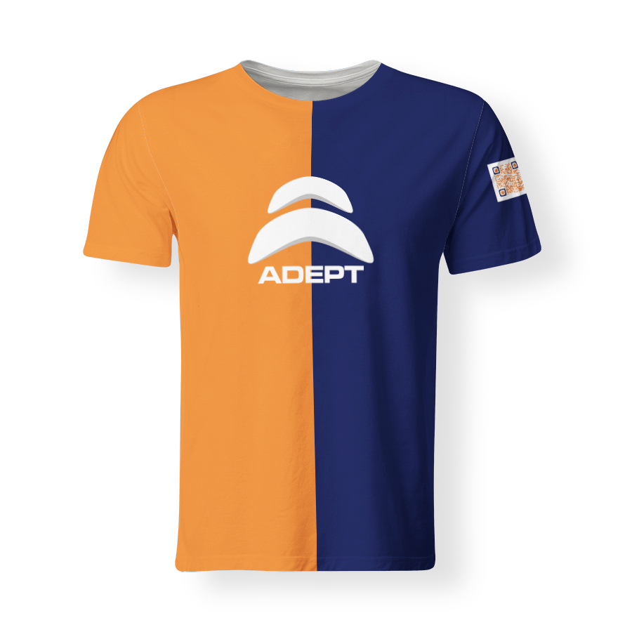 T-Shirt_Col_Rond_HOMME_MARINE-ORANGE_DEVANT