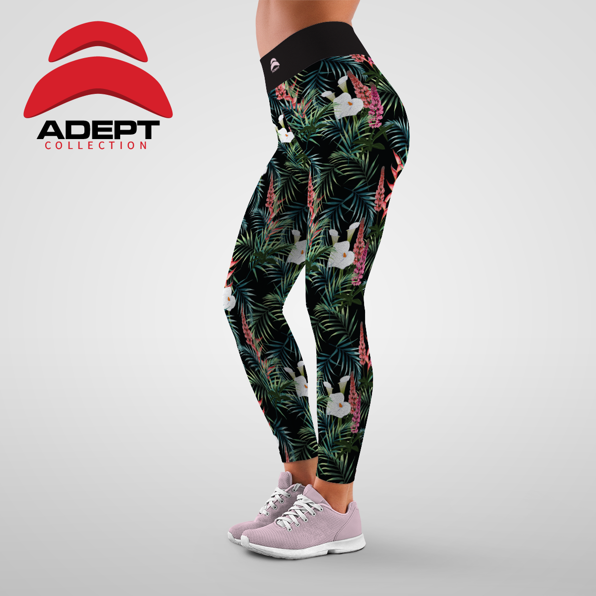 343_Fleurs Vert Rose Blanc_Motif_Legging_DERRIERE_SITE 343_Fleurs Vert Rose Blanc_Motif_Legging_DERRIERE_SITE