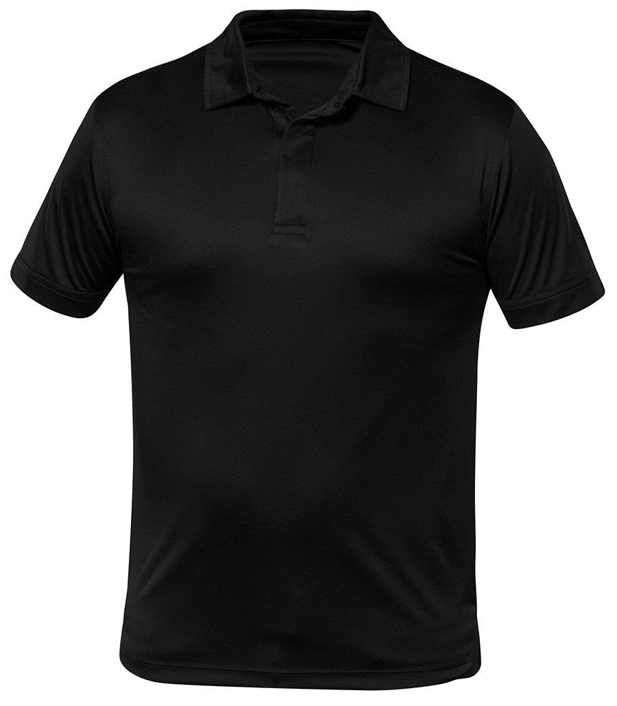 Men polo dri-fit 100% polyester black