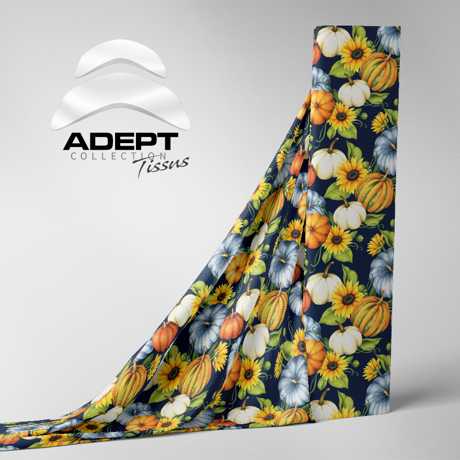 418_Potager d'automne Citrouille Tournesol Bleu Orange Jaune