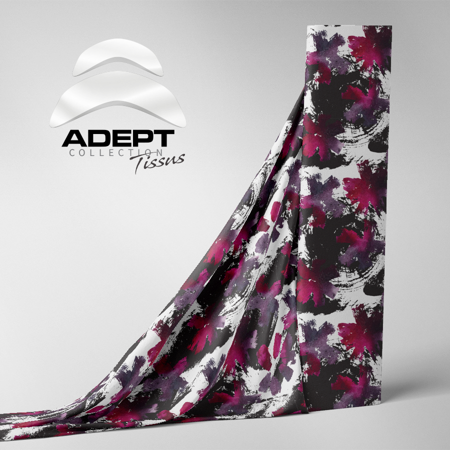 424_Fleurs eau de couleur Mauve