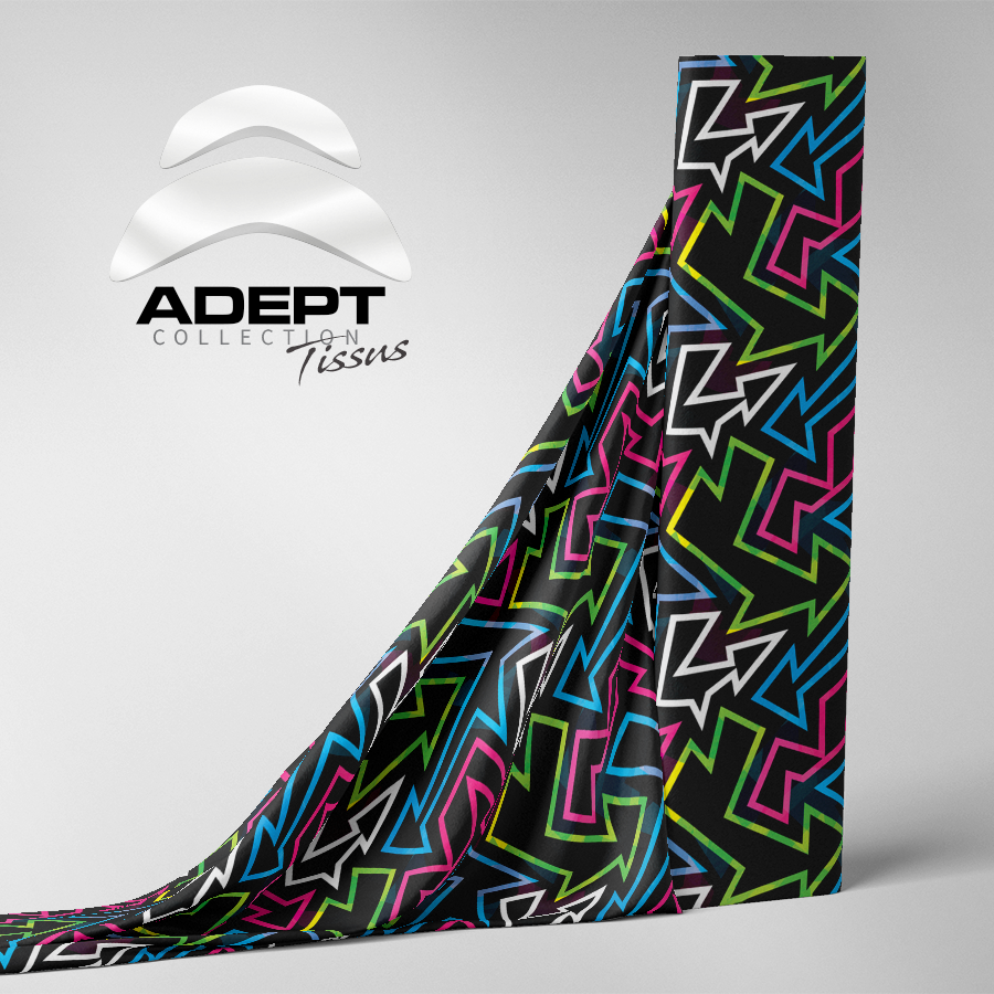 436_Néon Grunge Noir Rose Bleu Vert