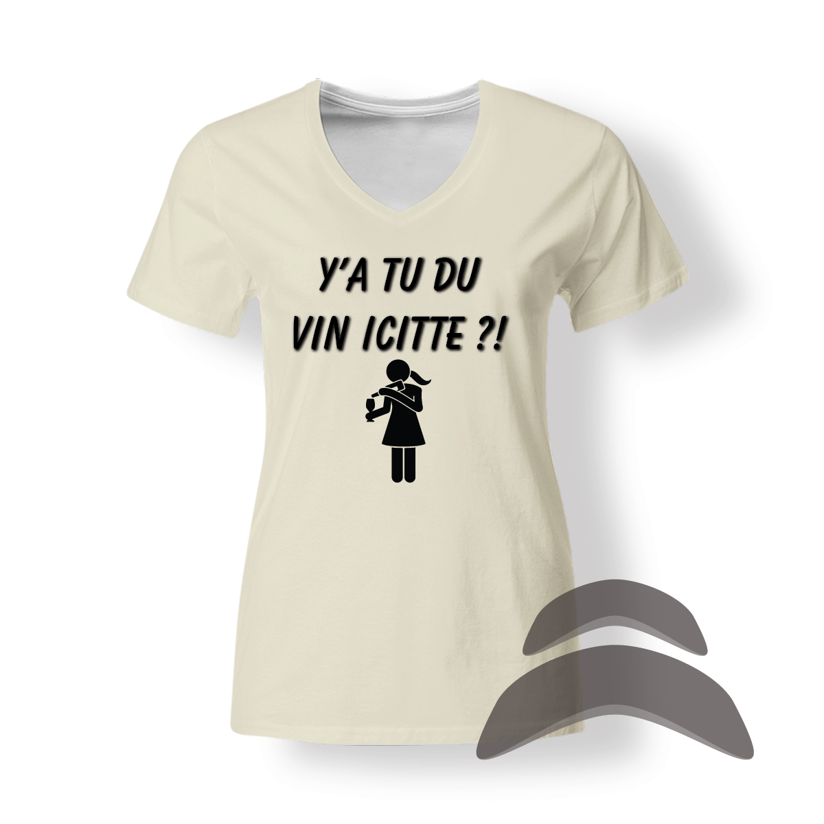 T-Shirt_Col_Rond_FEMME_BEIGE_HUMOURY'a tu du vin icitte T-Shirt_Col_Rond_FEMME_BEIGE_HUMOURY'a tu du vin icitte