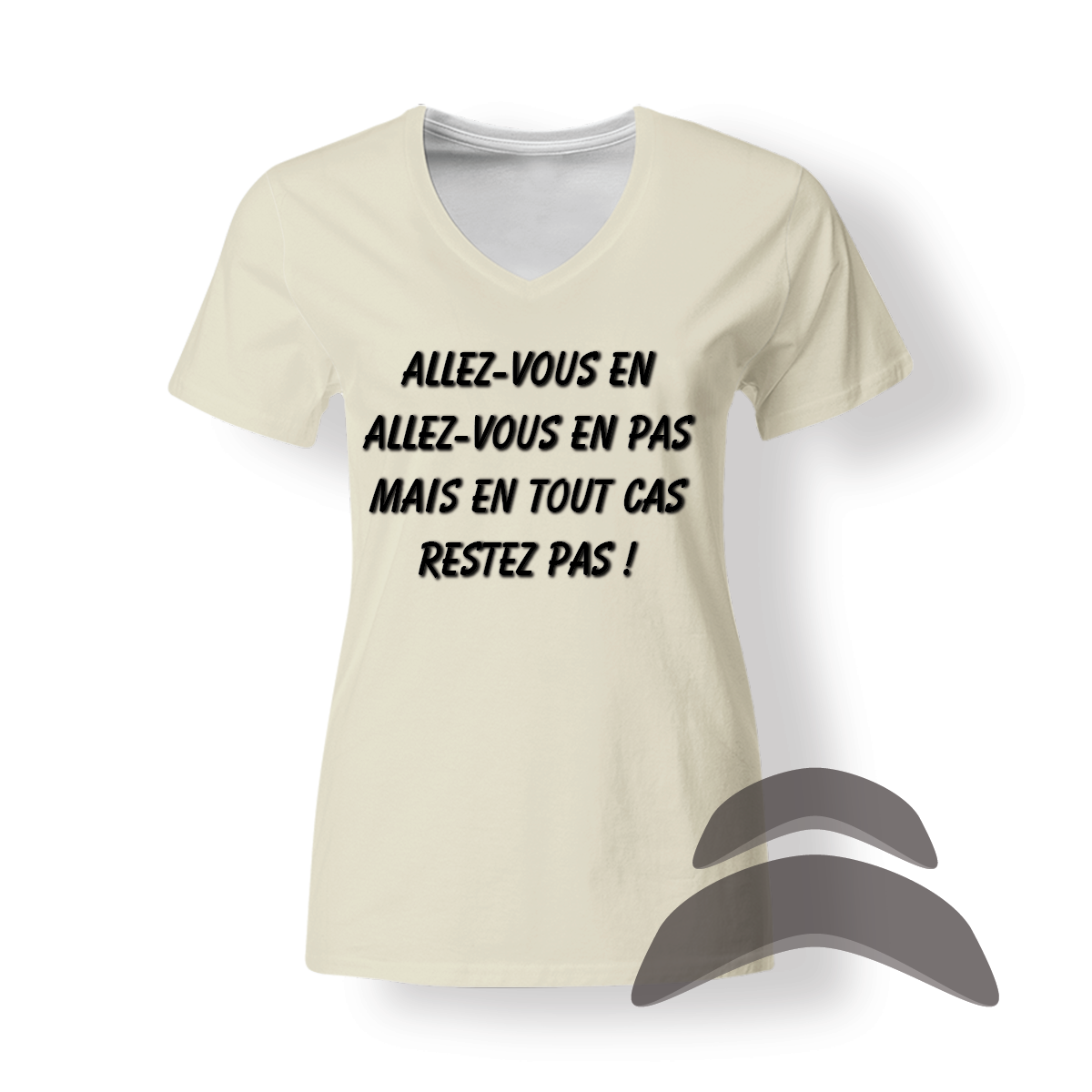 T-Shirt_Col_Rond_FEMME_BEIGE_HUMOUR_En tout cas restez pas T-Shirt_Col_Rond_FEMME_BEIGE_HUMOUR_En tout cas restez pas