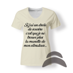 T-Shirt_Col_Rond_FEMME_BEIGE_HUMOUR_Mannette Vibro