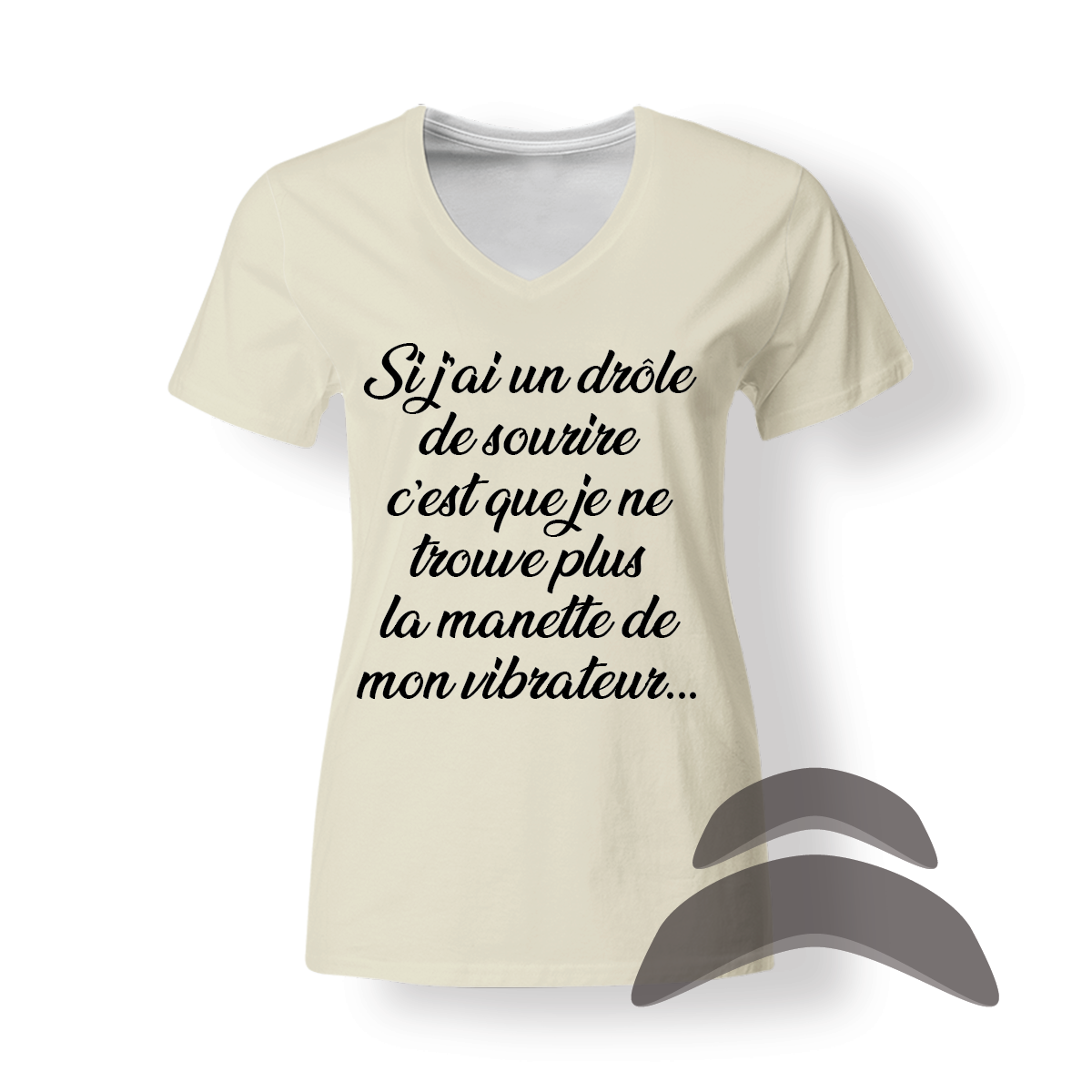T-Shirt_Col_Rond_FEMME_BEIGE_HUMOUR_Mannette Vibro T-Shirt_Col_Rond_FEMME_BEIGE_HUMOUR_Mannette Vibro
