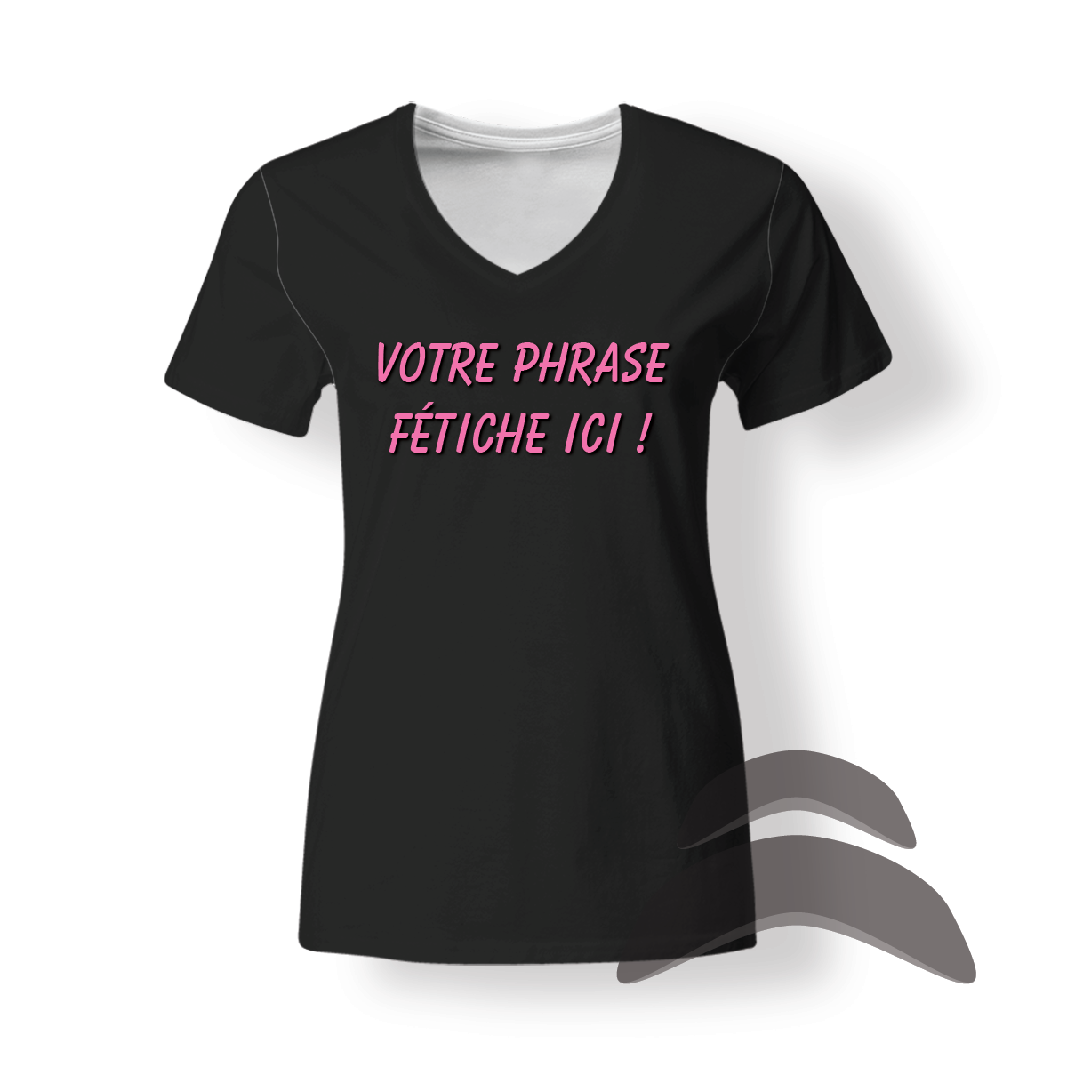 T-Shirt_Col_Rond_FEMME_NOIR_HUMOUR_Votre phrase_Personnalisé T-Shirt_Col_Rond_FEMME_NOIR_HUMOUR_Votre phrase_Personnalisé