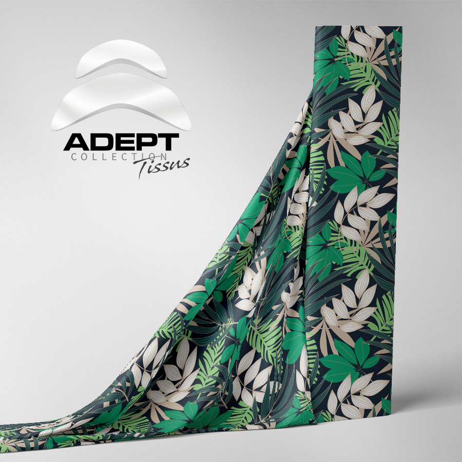 518_Fleuris Tropical Vert Noir Blanc_1 518_Fleuris Tropical Vert Noir Blanc_1